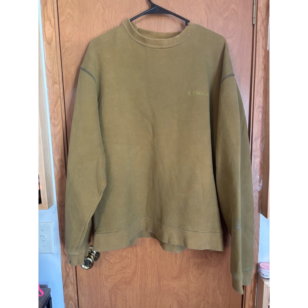Columbia Sportswear Large Mustard Ochre Fleece Crewneck Sweatshirt - Gorpcore